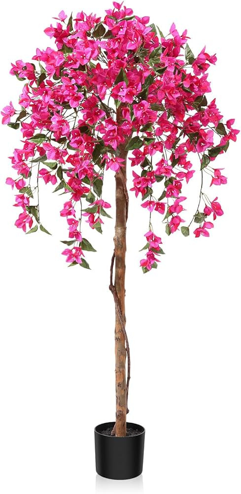 Laiwot 5FT Artificial Tree Tall Potted Fake Bougainvillea Trees for Outdoor Indoor Office Wedding... | Amazon (US)