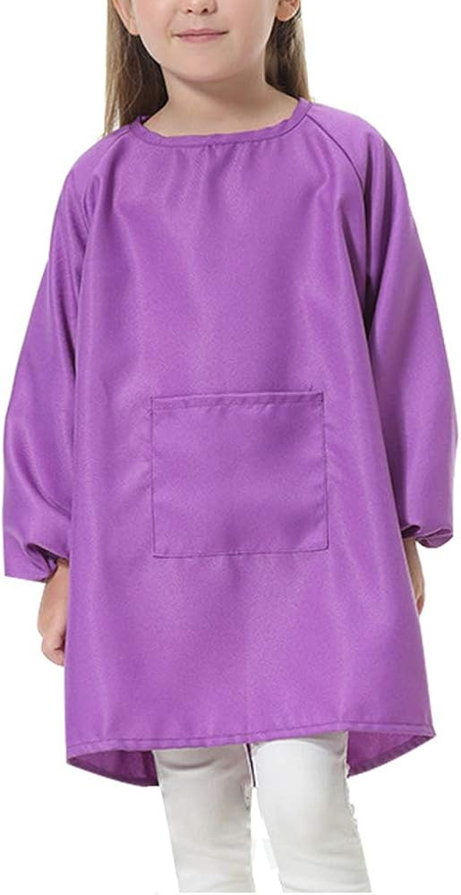 Kids Art Smock Long Sleeve with Pocket Child Chef Bib Apron for Kitchen Cooking Painting | Amazon (US)