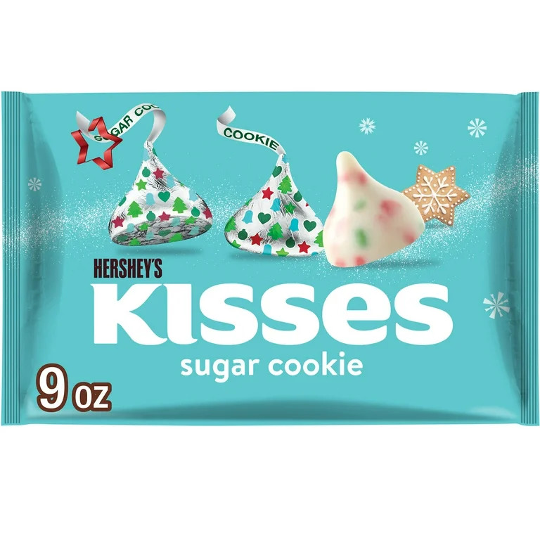 Hershey's Kisses Sugar Cookie Flavored Christmas Candy, Bag 9 oz | Walmart (US)