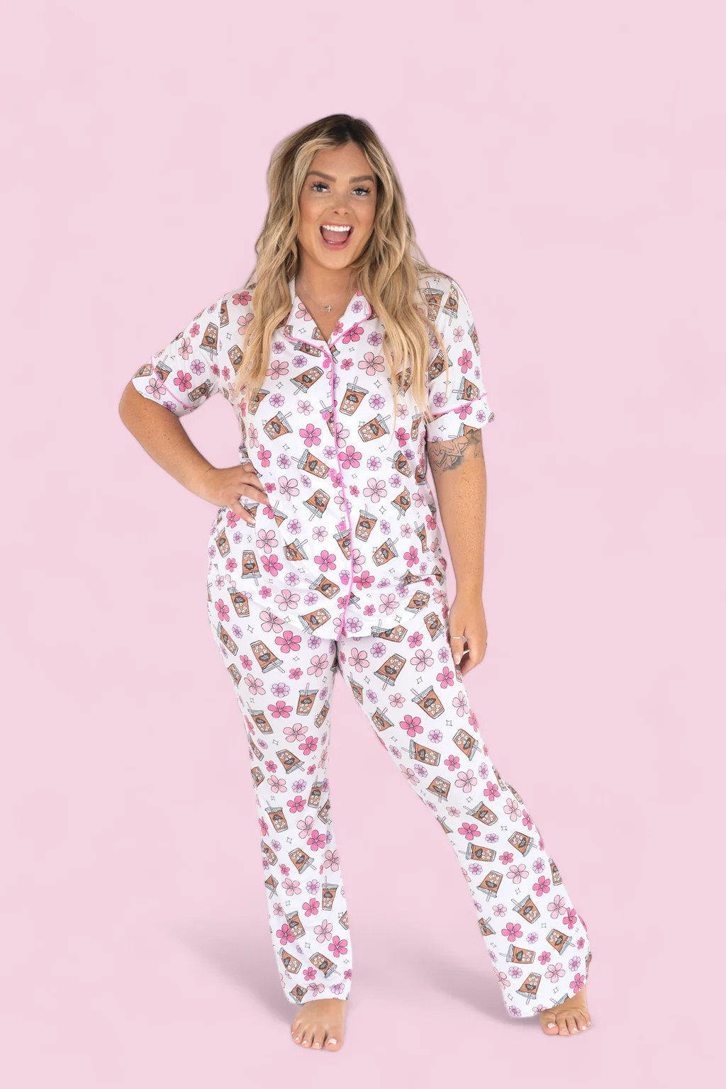 Exclusive A Cup Of Dreams Women's Short Sleeve Relaxed Flare Dream Set | Dream Big Little Co.
