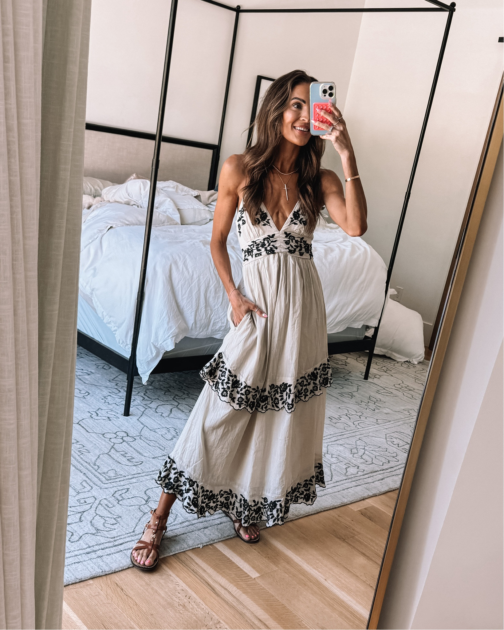 one of my favorite dresses of the summer is on sale!😍 so many pretty details!
runs tts, wearing xs 

#LTKStyleTip #LTKSaleAlert