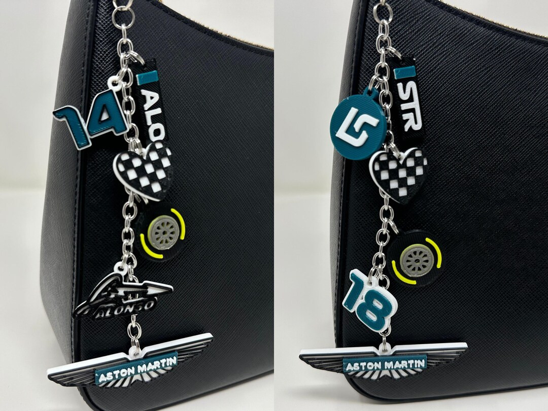 Aston Formula Racing Bag Charm, Fernando, Lance, Race Car Driver, Purse Chain, Handbag Accessorie... | Etsy (US)