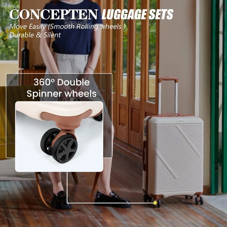 Concepten 5-piece hardshell luggage, lightweight luggage with TSA lock and swivel wheels\uff0cCar... | Walmart (US)