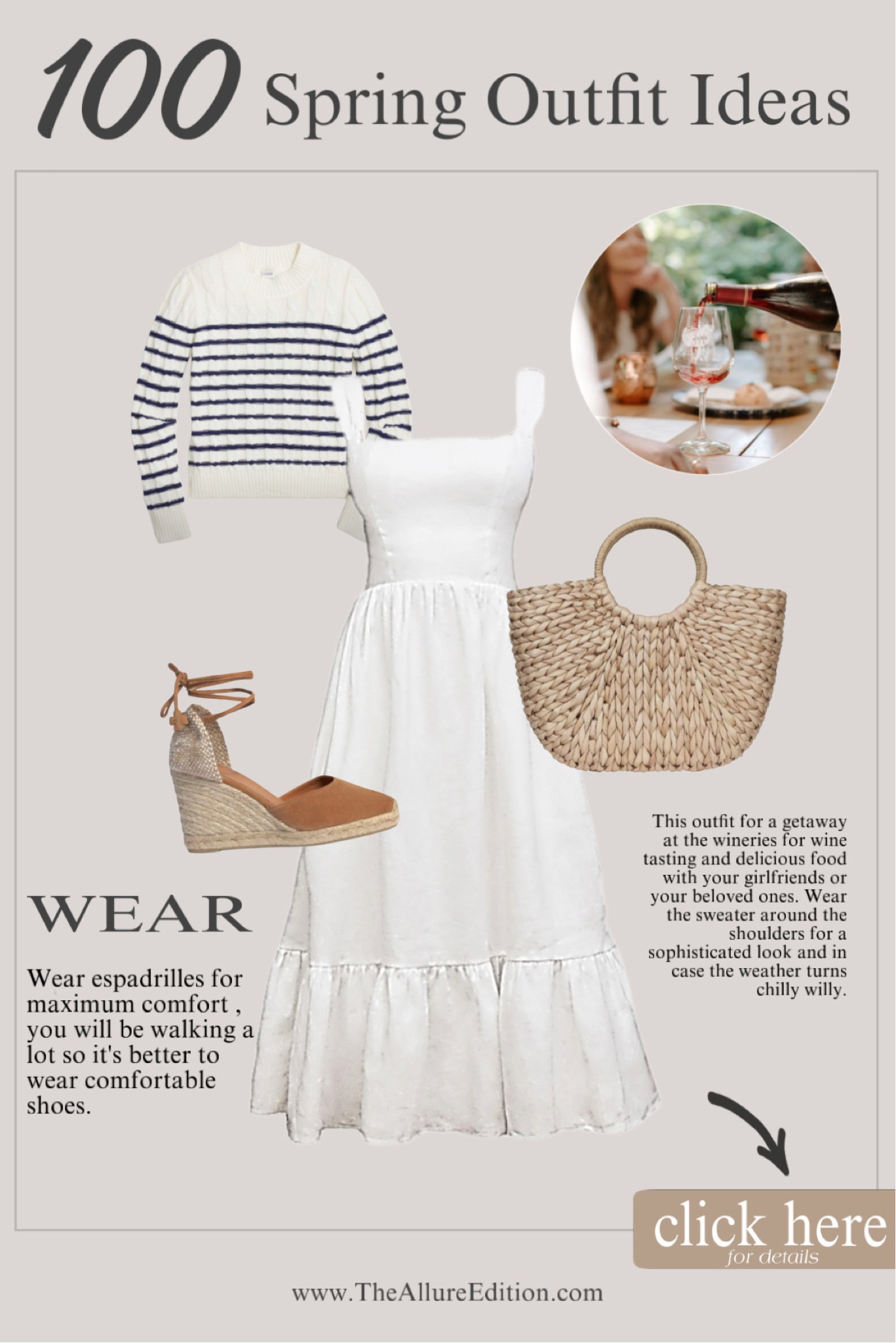 Spring Outfit idea
Spring white dress
Linen dress
Espadrilles 
Raffia bag
Striped sweater


#LTKFind #LTKSeasonal #LTKstyletip