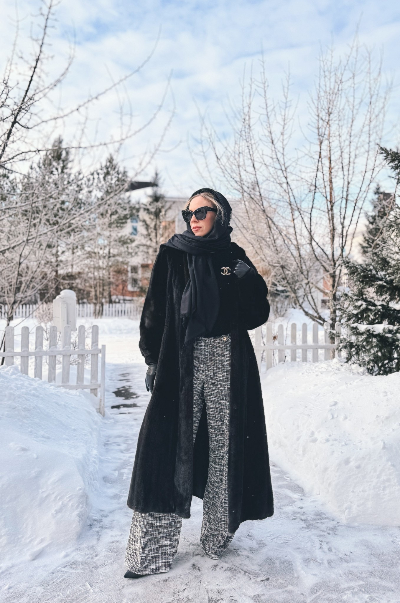 Vintage fur coat, mink coat, Chanel brooch, scarf shawl, balaclava outfit, tweed pants, black leather gloves, winter fur coat outfit 

#LTKOver40 #LTKSeasonal #LTKFindsUnder100