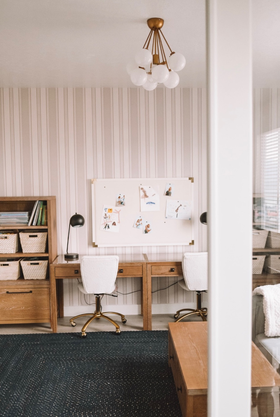 Our new playroom & homeschool room with toy storage, a reading corner, kids desks, a gallery wall and the cutest home decor for a kids room!

#LTKFamily #LTKKids #LTKHome