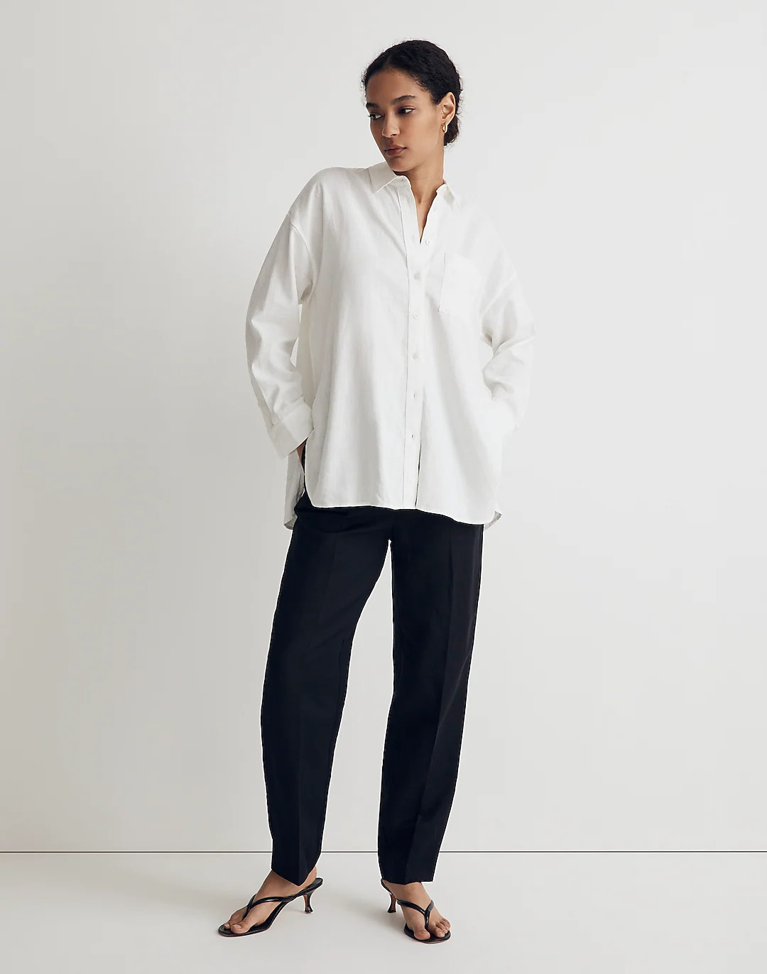 The Linen-Blend Oversized Shirt | Madewell