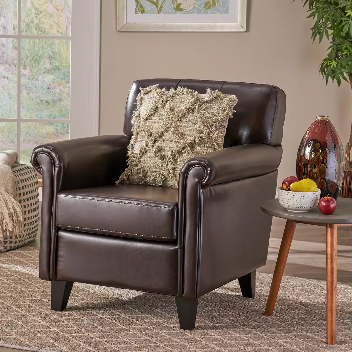 Mid-Century Club Chair Armchair with Leather for living room-Christopher Knight Home | Target