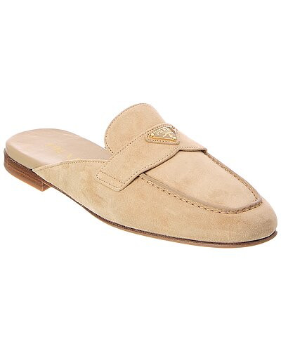 Prada Triangle Logo Suede Mule | Gilt & Gilt City