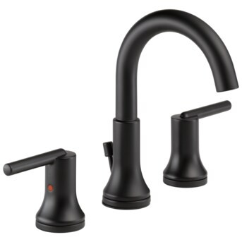 Delta Trinsic Matte Black Widespread 2-handle WaterSense Bathroom Sink Faucet with Drain | Lowe's