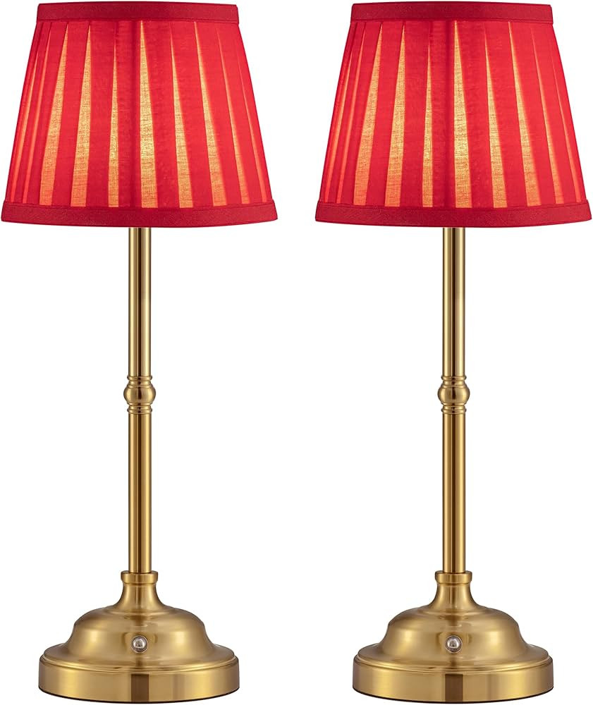 KDG Cordless LED Table Lamp Set of 2, Portables Fabric Shade Desk Lamps, 5000mAh Rechargeable Bat... | Amazon (US)