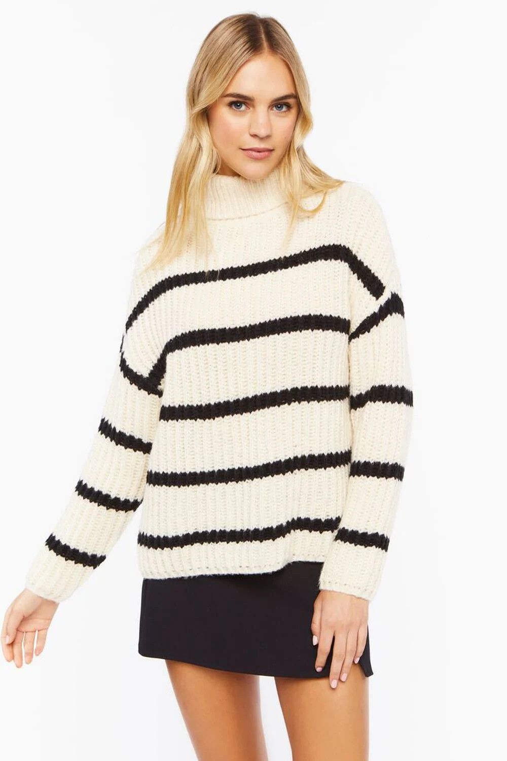 Chunky Striped Turtleneck Sweater - Winter Outfit, Winter Outfits | Forever 21 (US)