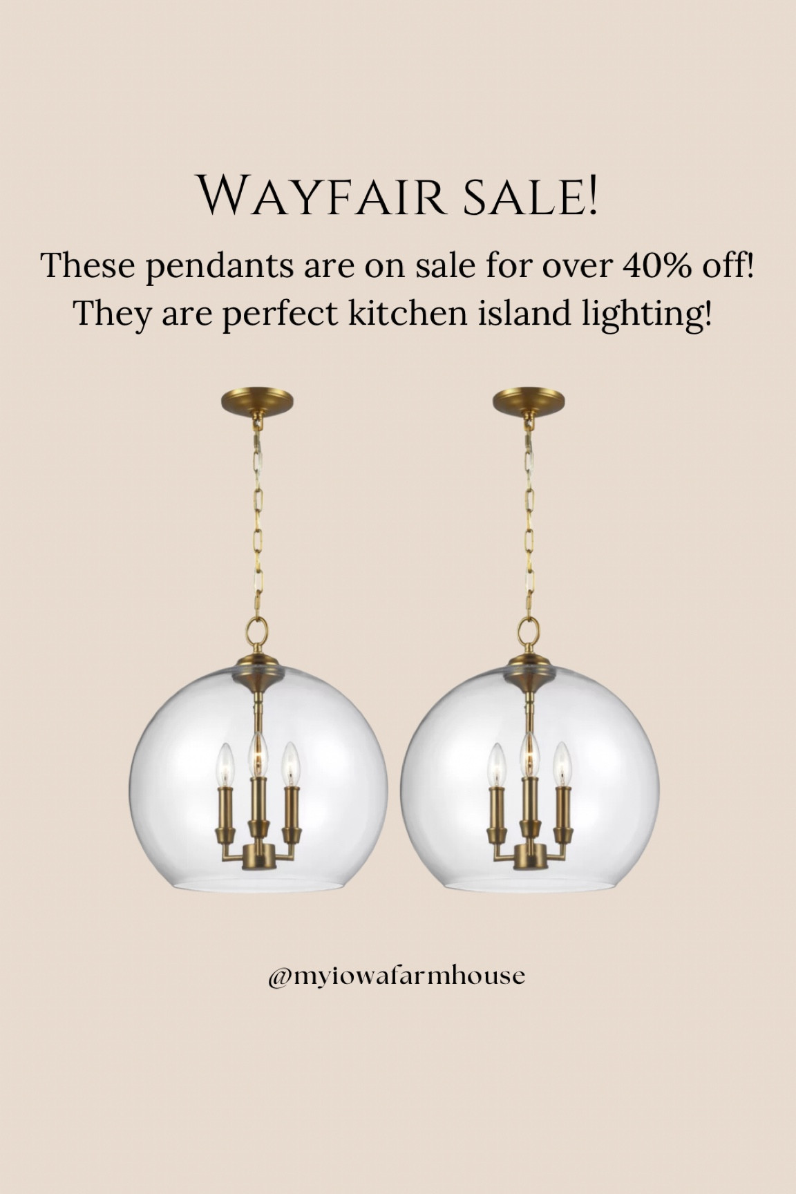 These globe pendants are really similar to my kitchen island pendants in the Des Moines house, but they are so much more affordable. These are beautiful and are on sale!!!
Kitchen lighting. Pendant lighting. 

#LTKSaleAlert #LTKStyleTip #LTKHome