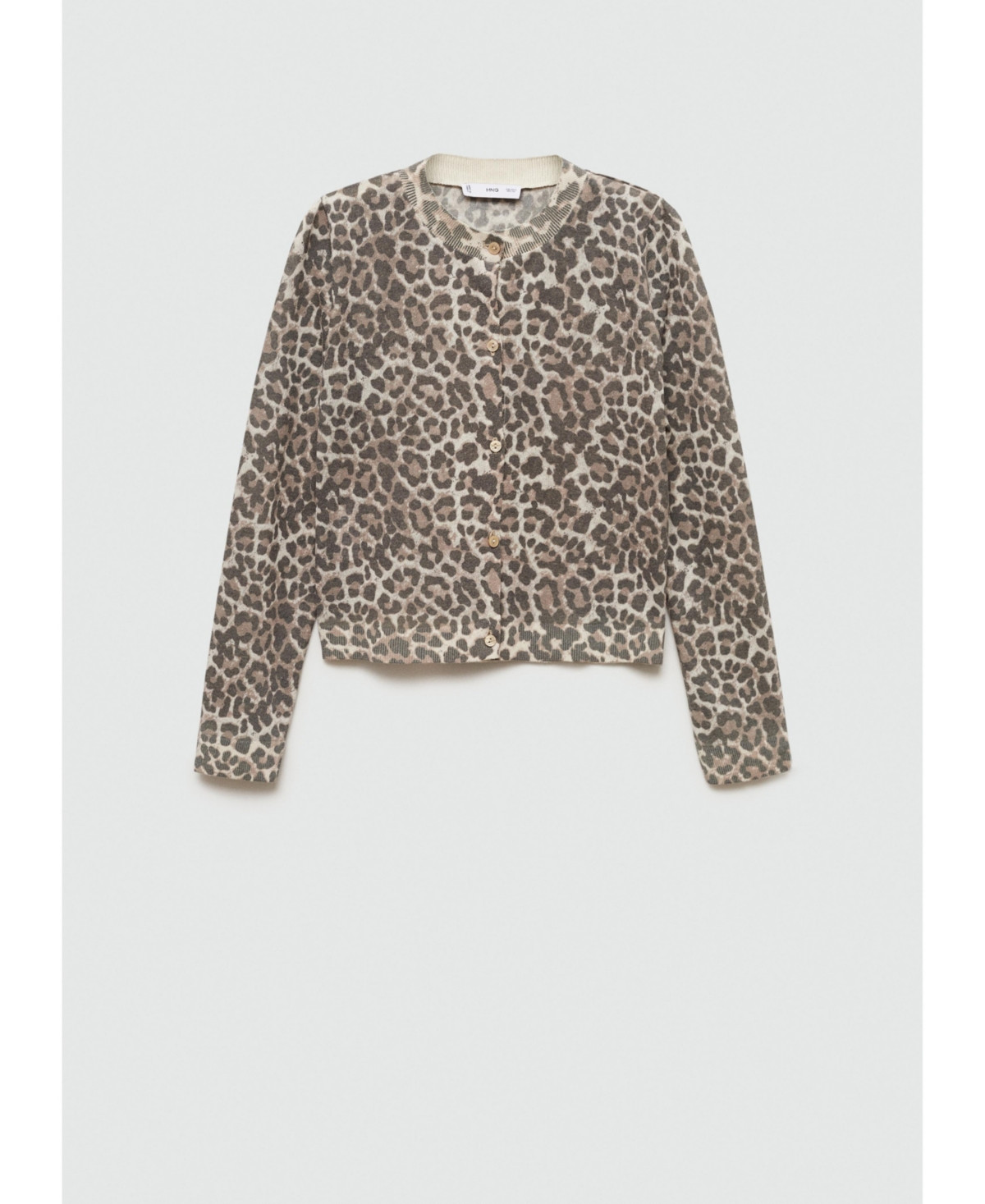 Mango Women's Leopard Knit Cardigan Sweater - Medium Brown | Macy's