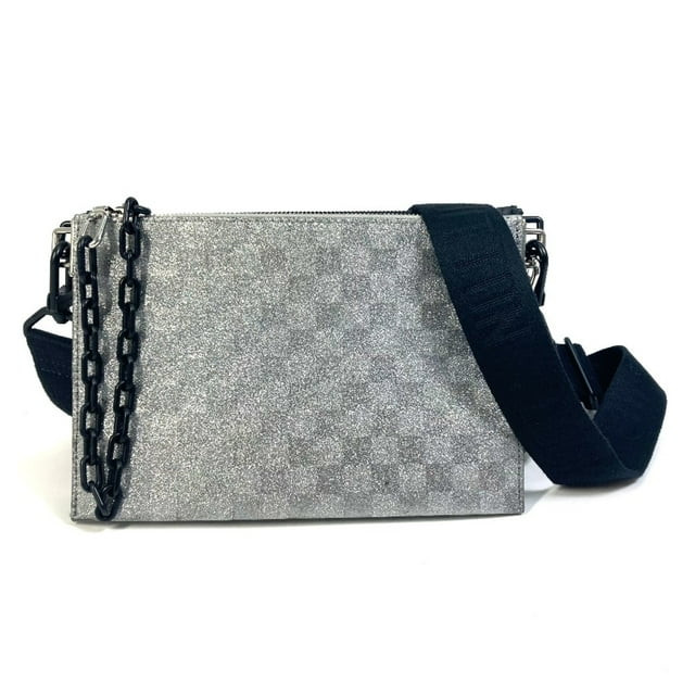 Pre-Owned Louis Vuitton M59682 damier glitter bag coin purse pouch Crossbody Shoulder Bag Silver ... | Walmart (US)
