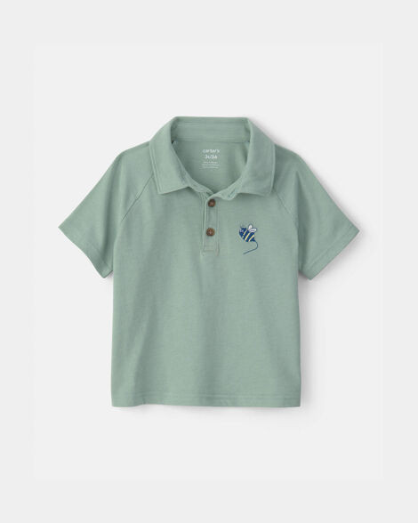 Toddler Boy Bumble Bee Short-Sleeve Polo Shirt - Green | Carter's | Carter's Inc
