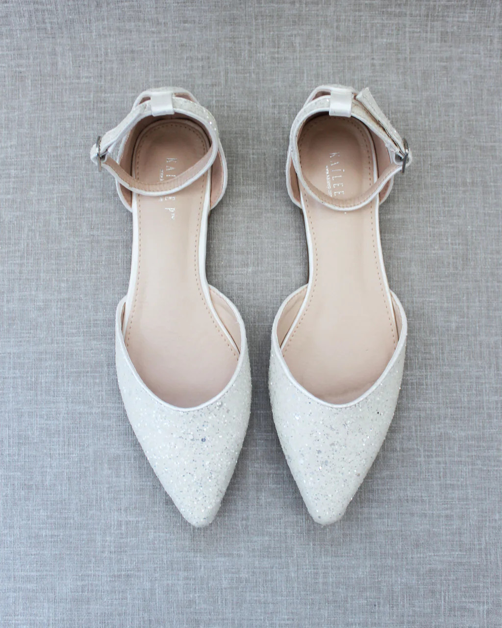 Rock Glitter Ankle Strap Flats | Kailee P.