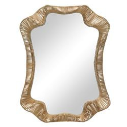 Woven Clemente Coastal Beach Natural Rattan Wavy Frame Rectangular Wall Mirror | Kathy Kuo Home
