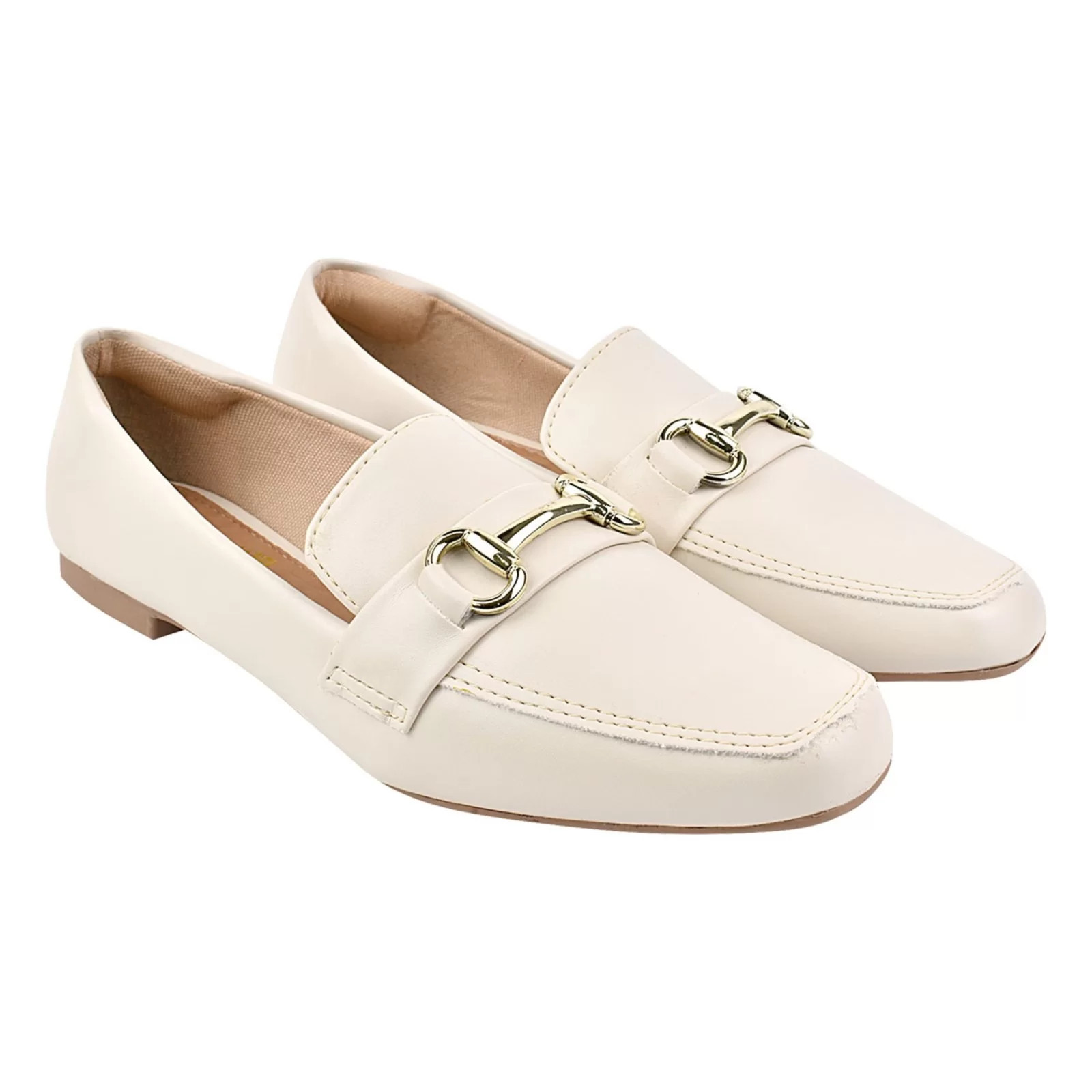 Mocassim com Metal Bellamore Off-White | Dafiti (BR)