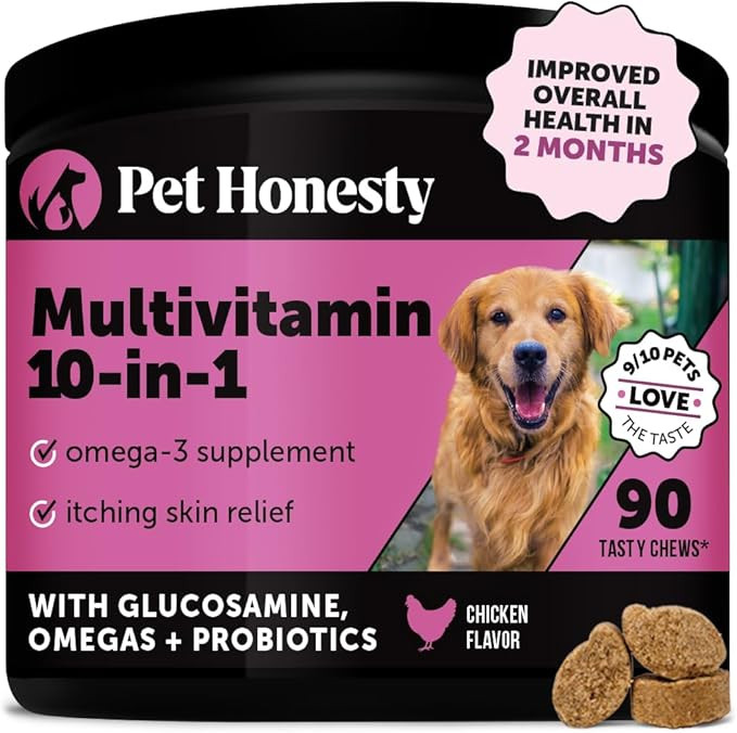 Pet Honesty Multivitamin Dog Supplement, Glucosamine Chondroitin for Dogs, Probiotics, Omega Fish... | Amazon (US)