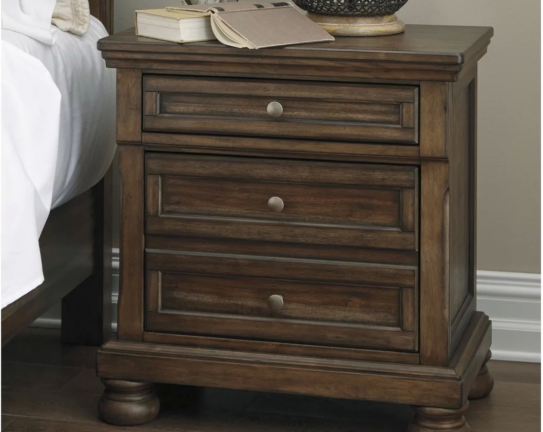 Flynnter Porter Medium Brown 2 Drawer Nightstand | 1stopbedrooms