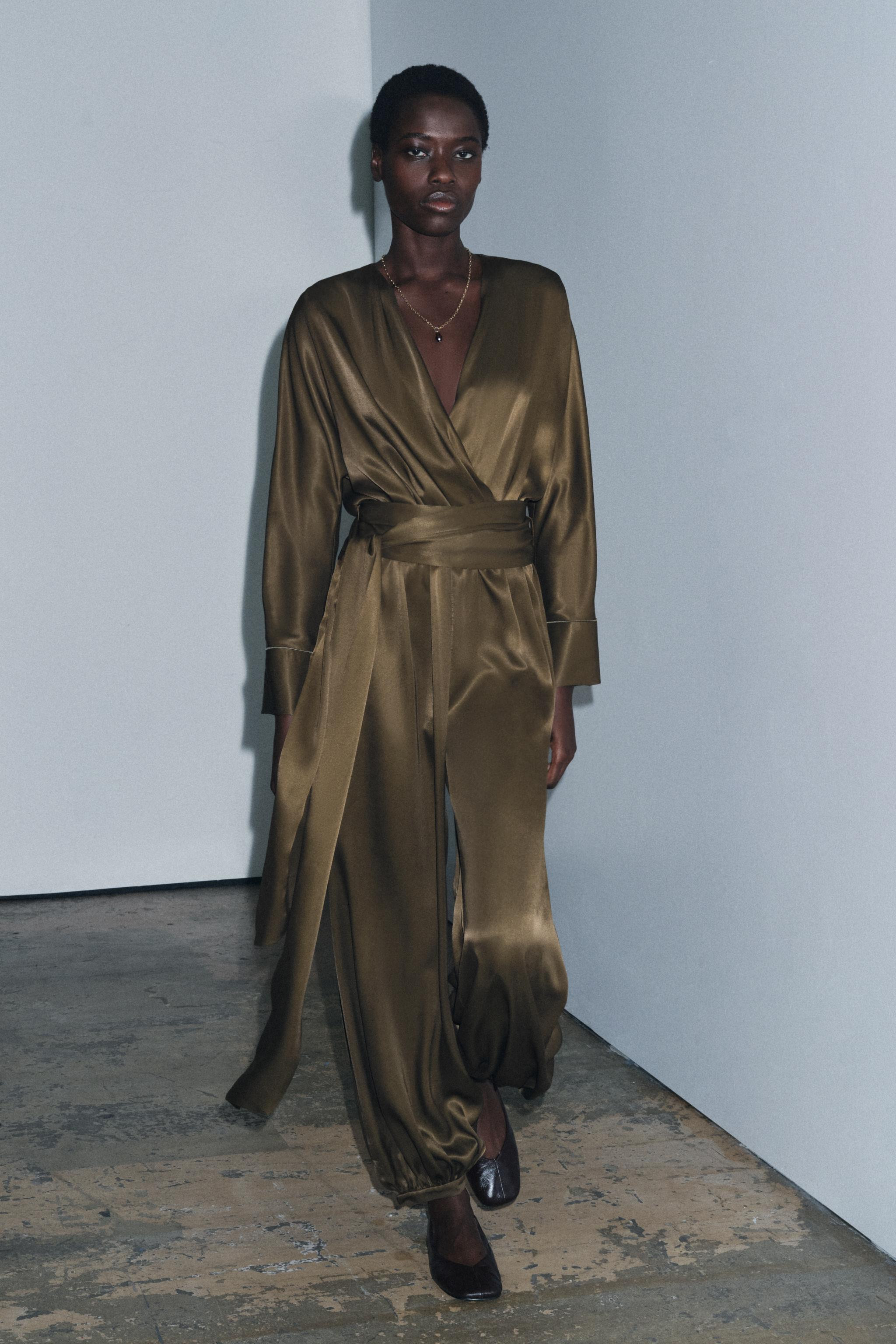 ZW COLLECTION SATIN EFFECT BLOOMER JUMPSUIT | Zara US