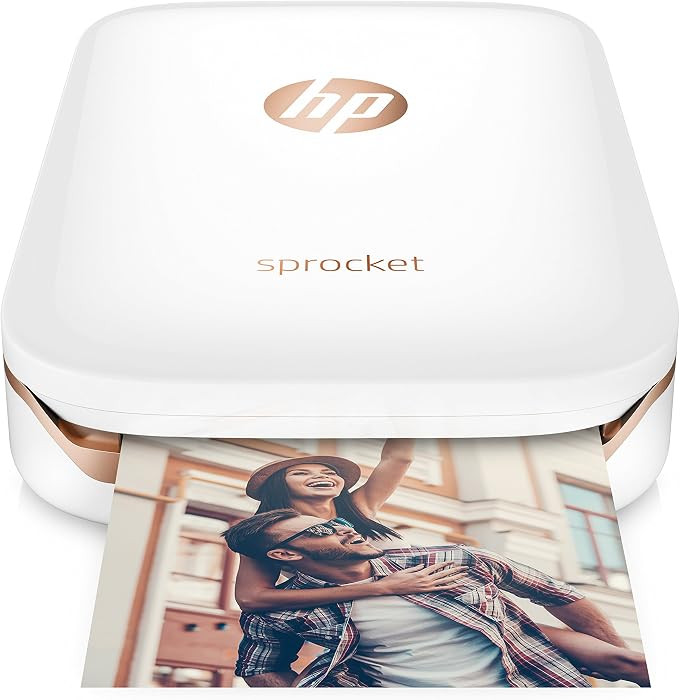 HP Sprocket Portable Photo Printer, Print Social Media Photos on 2x3 Sticky-Backed Paper - White ... | Amazon (US)