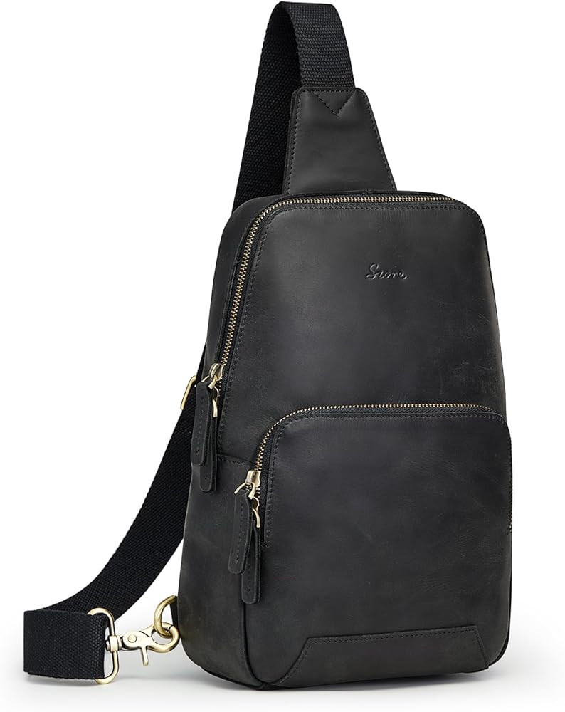 S-ZONE Sling Bag for Men Women RFID Blocking Genuine Leather Crossbody Shoulder Bag Backpack Hiki... | Amazon (CA)