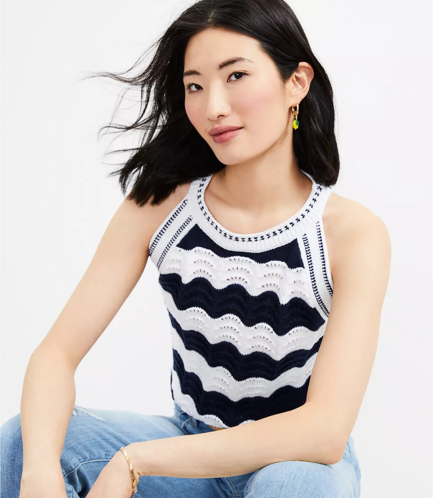 Wavy Halter Sweater | LOFT