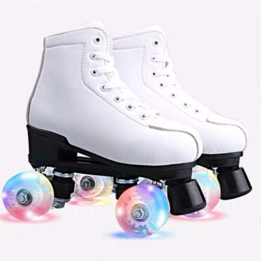 Women's Roller Skates PU Leather High-top Roller Skates Four-Wheel Roller Skates Shiny Roller Ska... | Amazon (US)