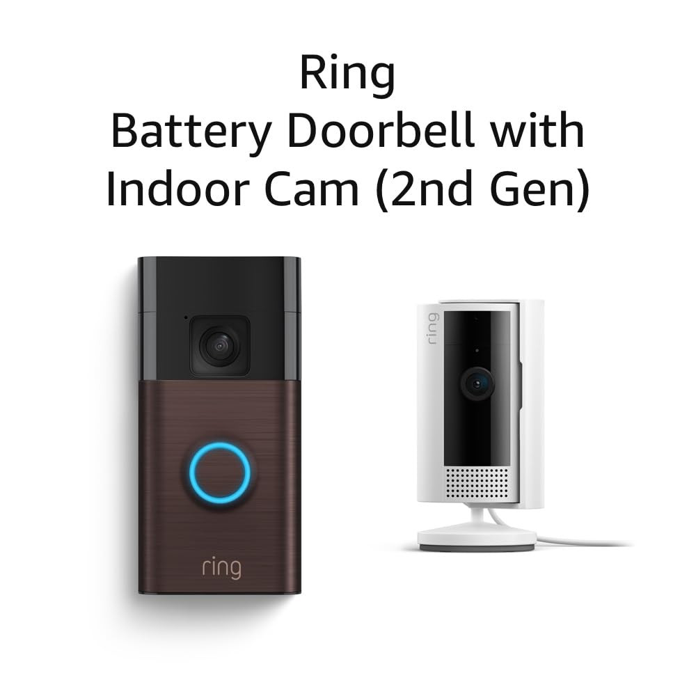 All-new Ring Battery Doorbell with Ring Indoor Cam 2nd Gen (White) | Amazon (US)