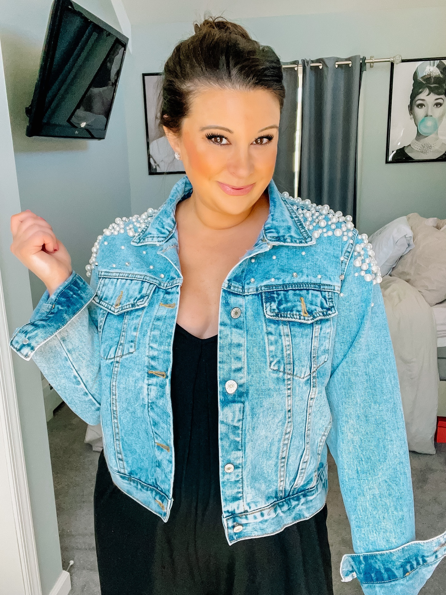 MUST HAVE JEAN JACKET & JUMPER! 💫 The rhinestones and pearls so beautiful and the jumper is soooo comfy!! Jean jacket, fancy jean jacket, jumper, spring outfit, jacket, jumpsuit, black jumper, black jumpsuit, affordable fashion, amazon fashion, amazon finds, trufflesandruffles_ xoxo 

#LTKSeasonal #LTKFind #LTKstyletip