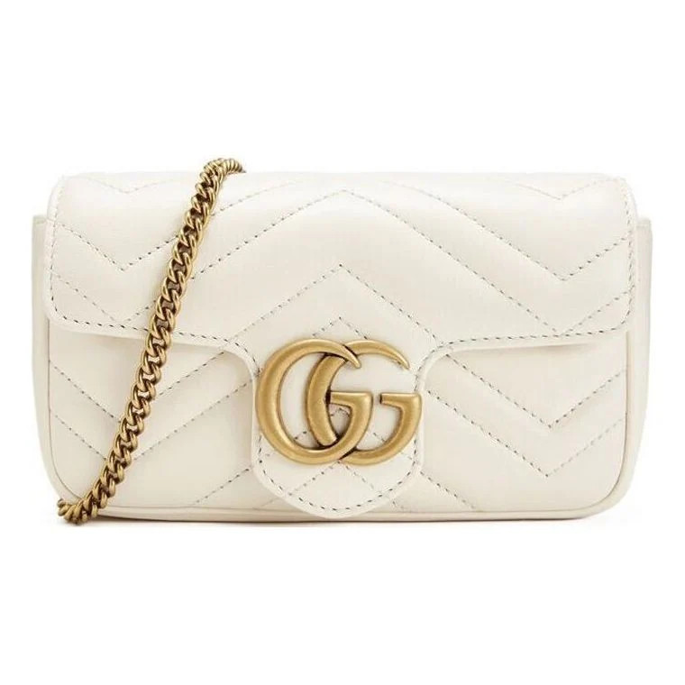 (WMNS) GUCCI Silver GG Marmont Leather Tote Bag 'White' | KICKS CREW