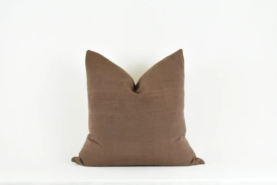 Juliet Brown  Woven Dark Brown Solid Pillow Cover - Etsy | Etsy (US)