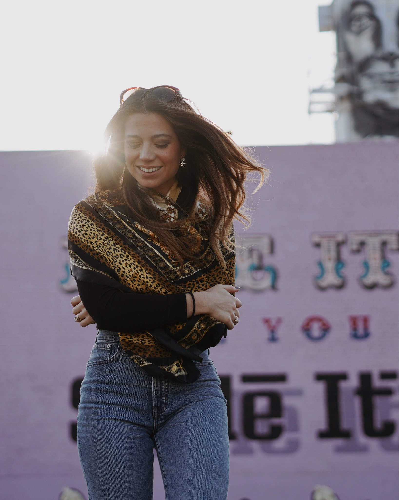 Big scarf/shawl girl. Super comfy top. Perfect galavanting around town fit  

#LTKstyletip #LTKtravel #LTKxMadewell