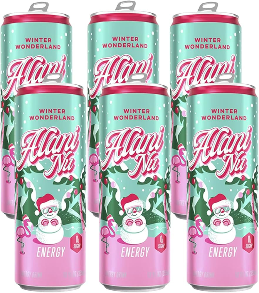 Alani Winter Wonderland Sugar Free, Low Calorie Energy Drinks, 12 Fl Oz Cans, 6 Pack | Amazon (US)