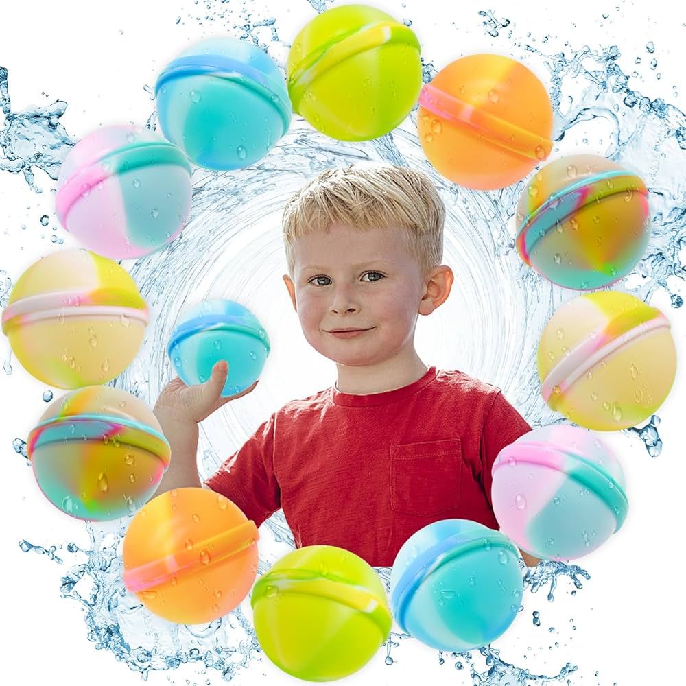 Reusable Water Balloons for Kids Adults,Silicone Refillable Water Balloons,Pool Beach Water Toys ... | Amazon (US)
