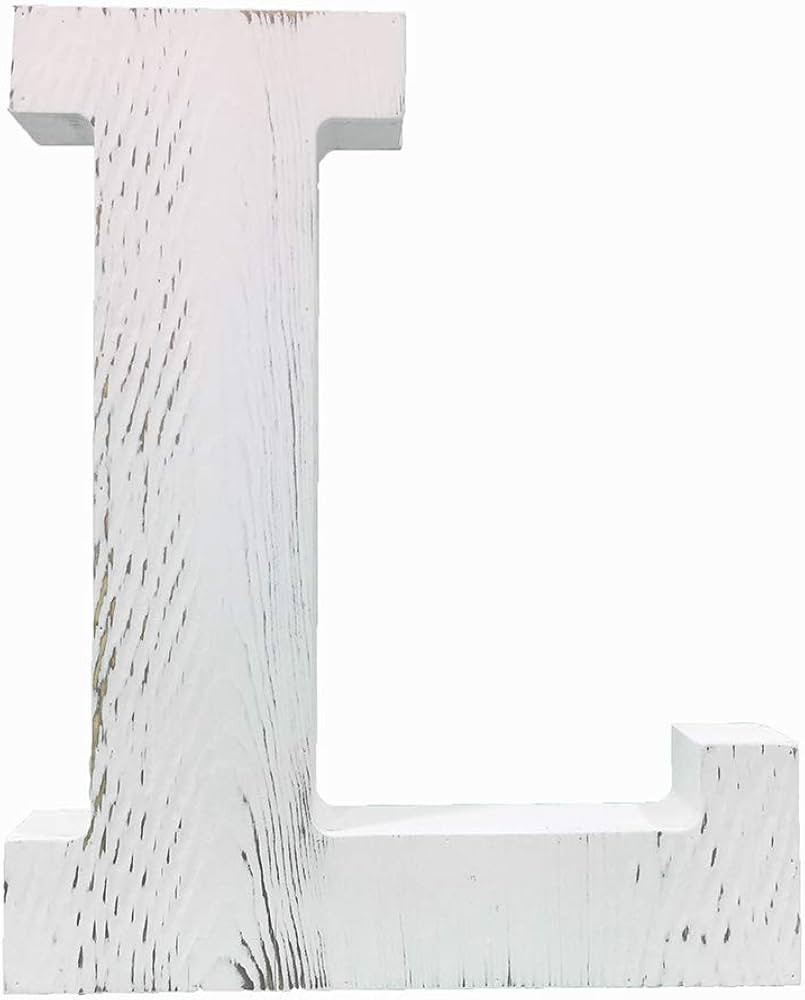 Extra Large Wood Decor Letters Wood Distressed White Letters DIY Block Words Sign Alphabet Free S... | Amazon (US)