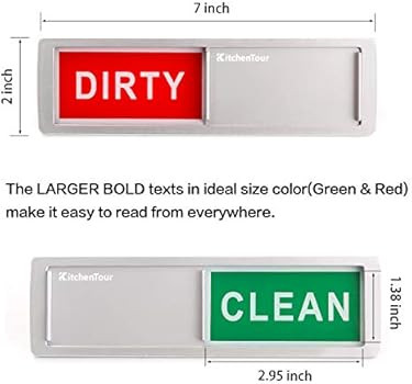 KitchenTour Clean Dirty Magnet for Dishwasher Upgrade Super Strong Magnet - Easy to Read Non-Scra... | Amazon (US)