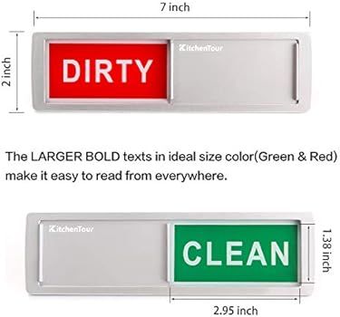 KitchenTour Clean Dirty Magnet for Dishwasher Upgrade Super Strong Magnet - Easy to Read Non-Scra... | Amazon (US)