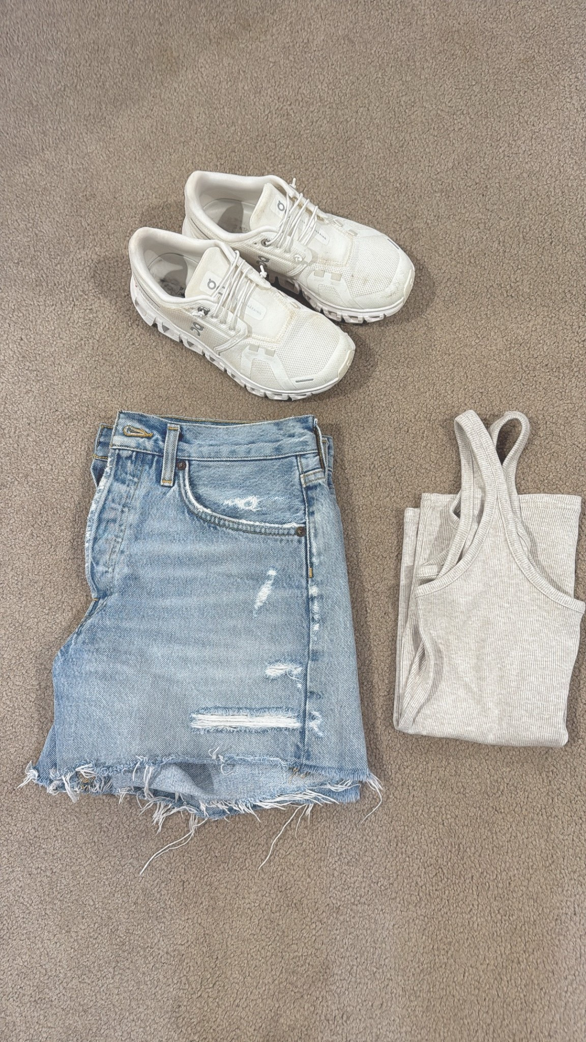 Outfit planning for camp visiting day 
- I wear the same thing year, Jean shorts and a tank with sneakers
This tank is new and soft
Wearing XS 

#LTKOver40