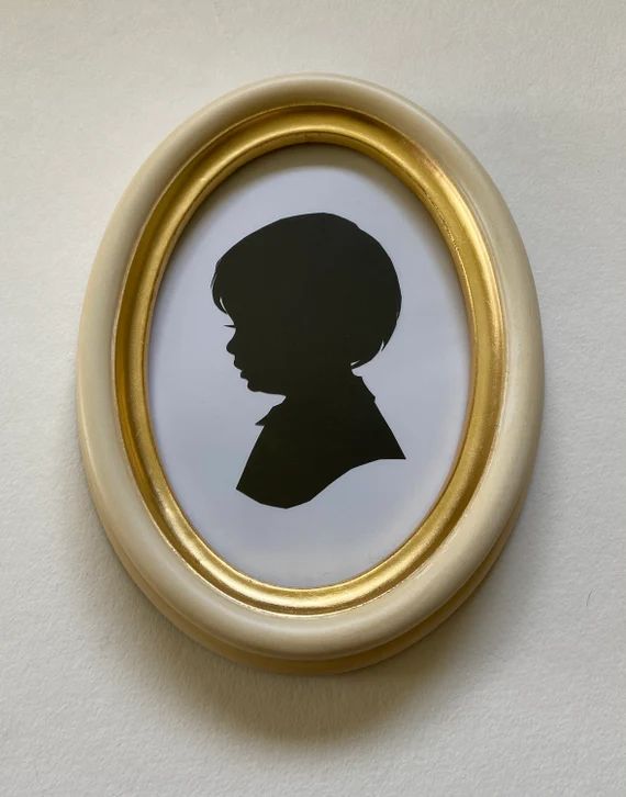 5x7 Ivory Oval Solid Wood Silhouette Frame With Hand Gold | Etsy | Etsy (US)