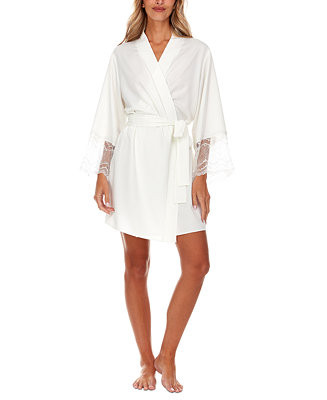 Flora by Flora Nikrooz Women's Hazel Hammered Satin Wrap Robe - Macy's | Macy's