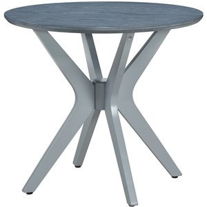 Titanic Furniture Allen Two-Tone Gray Round Wood End Table with Matte Base | Cymax