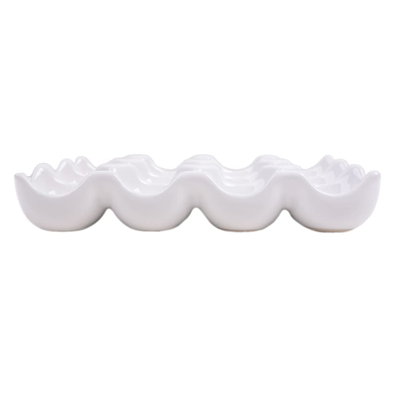 White Stoneware 12-Egg Holder | At Home