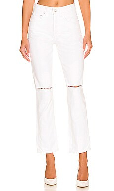 GRLFRND Karolina High Rise Straight in White Sands from Revolve.com | Revolve Clothing (Global)