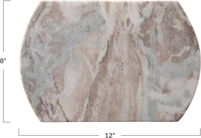 Creative Co-Op Long Marble Cutting Board, Buff, 12" x 8" | Amazon (US)