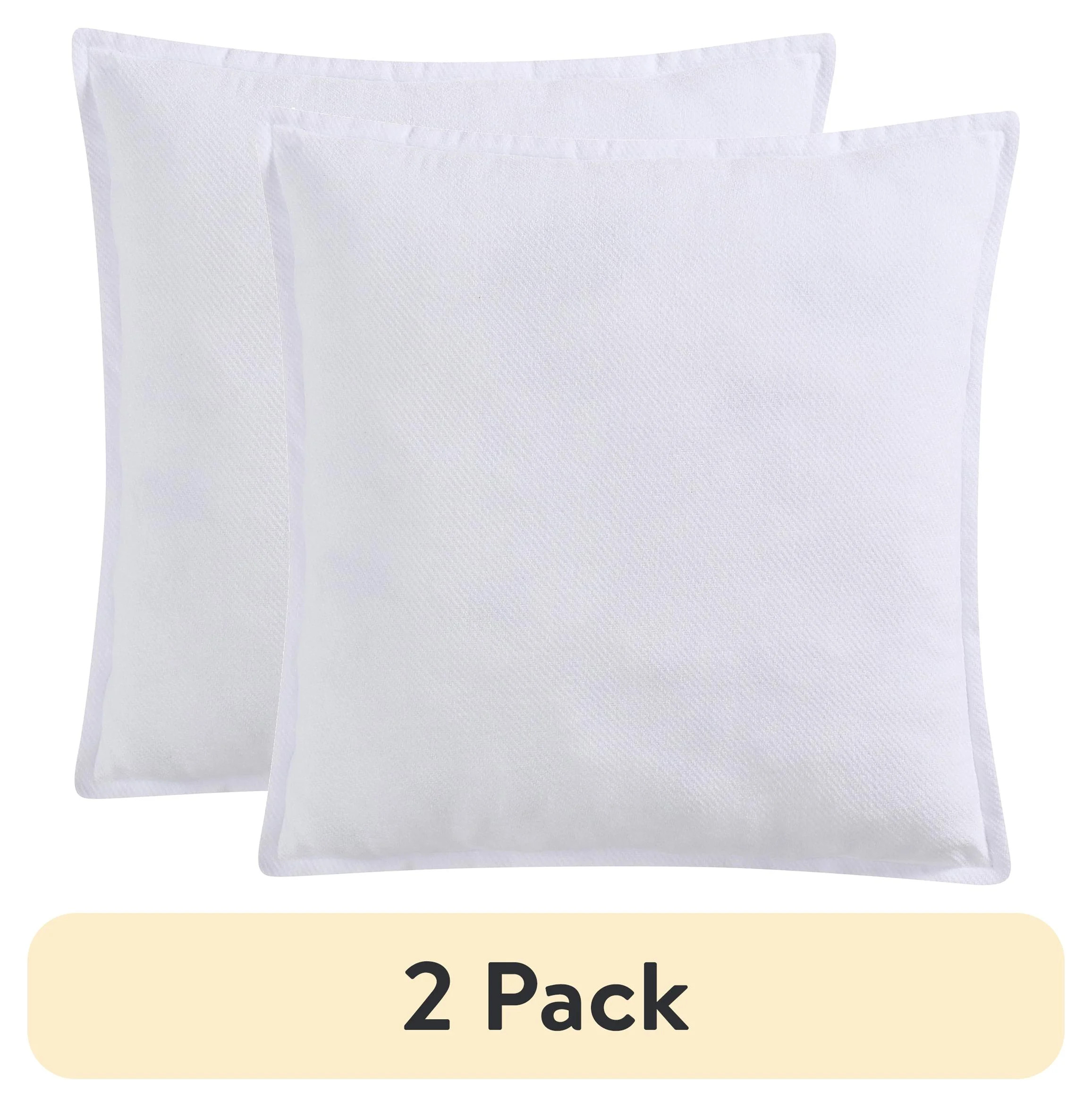 (1 pack) Mainstays 22" x 22" Arctic White Chenille Flange Decorative Pillow | Walmart (US)