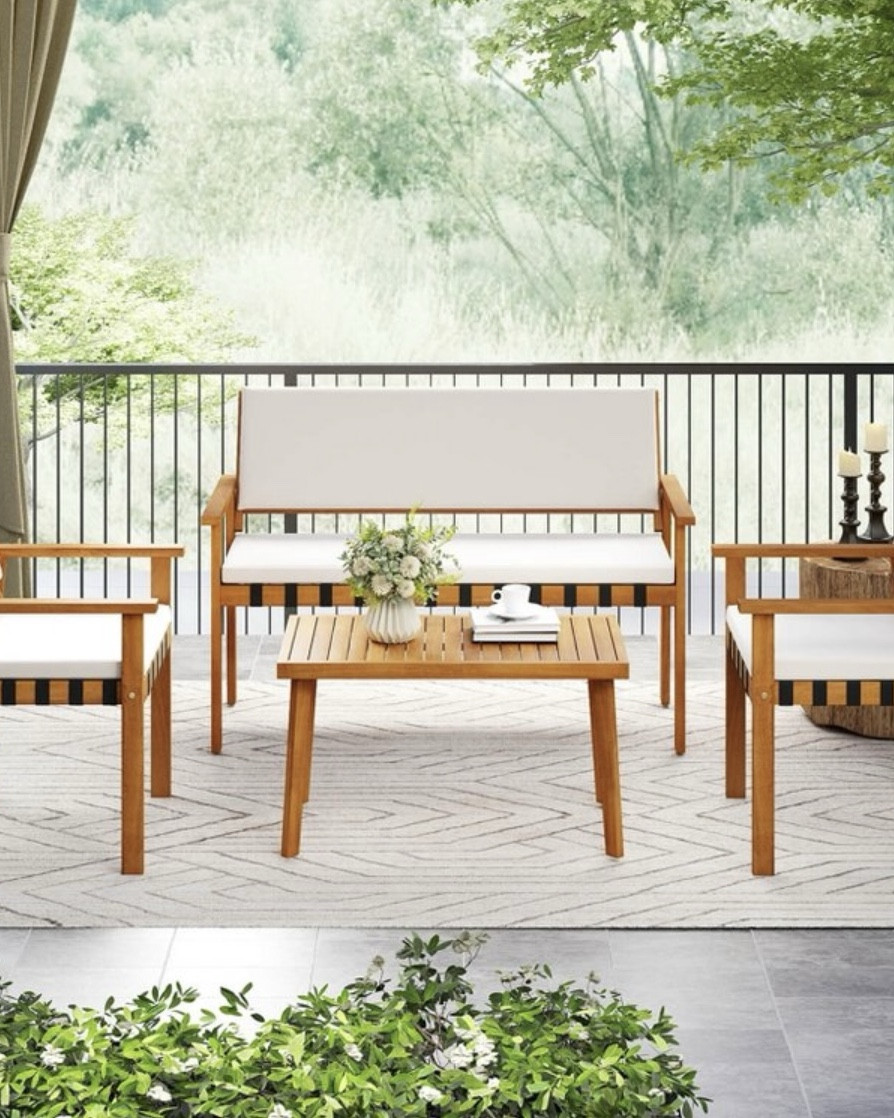5 piece patio set or 4 piece patio 

LOVE this patio set, durable and made from acacia wood. 
Enjoy the outdoors with this beautiful and comfortable patio set  

50% OFF $280 off ‼️‼️

Bistro chairs & Table- Perfect for a patio or deck space  

#LTKSaleAlert #LTKHome #LTKU