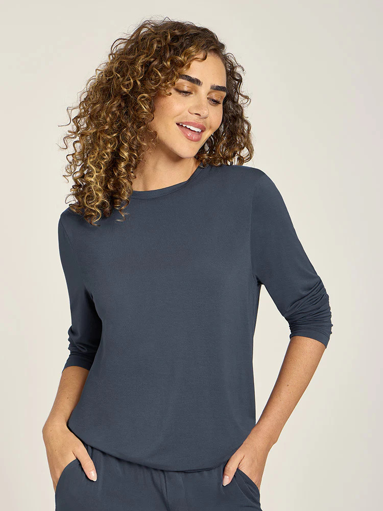 Women's Unisex Pajama Long Sleeve Crew Neck - Mott & Bow | Mott & Bow
